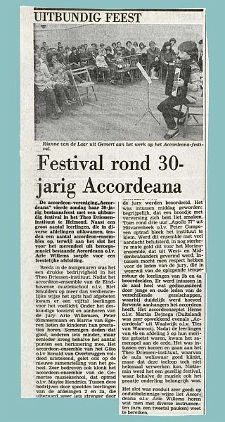 Accordeon Festival bij 30-jarig bestaan van Accordeana in 1981