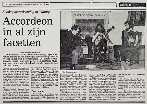 Accordeondag in Tilburg, 1984