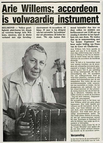 Interview met Arie Willems, 1985