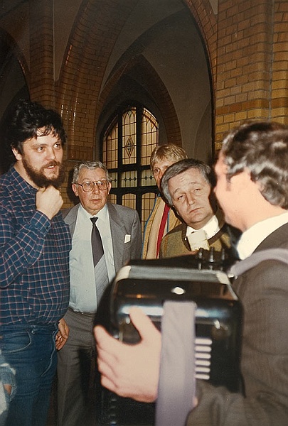 Concert in in het Conservatorium in Tilburg, met accordeonist 
A. Senin, 1986