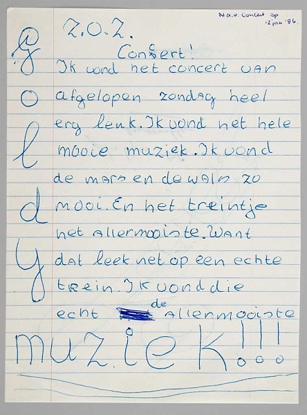 Enthousiast commentaar na optreden in Den Bosch, 1986
